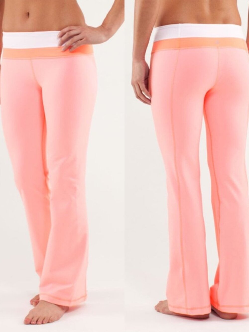lululemon Groove Pant (Regular) in the Bleached Coral/White/Pop Orange